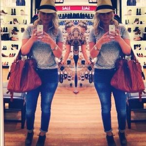 High wasted medium wash Express skinny jean